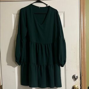 Amazon Dark Green Long Sleeve Dress